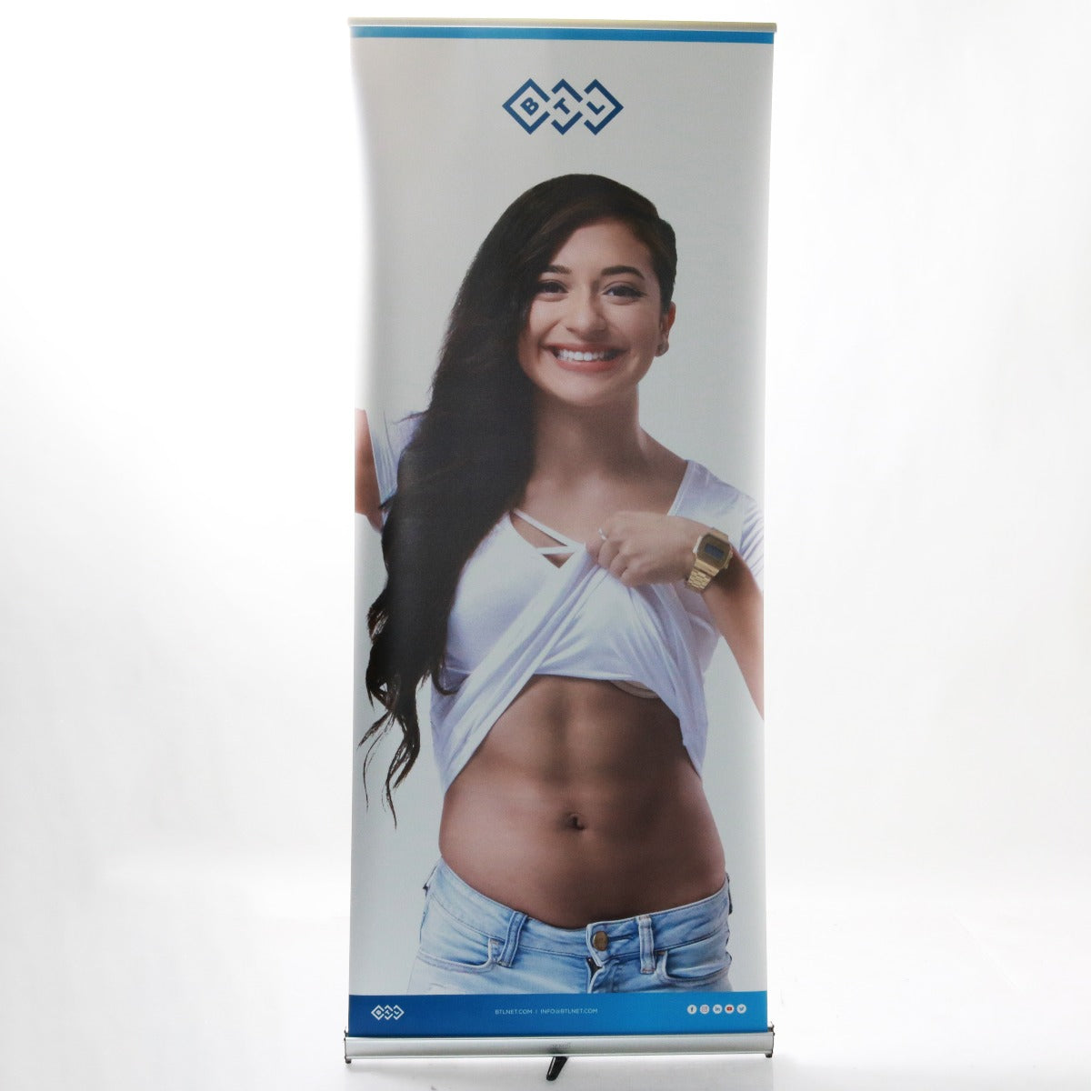 BTL Aesthetic Treatment Toned Ab Female Model Marketing Retractable Banner 33x80