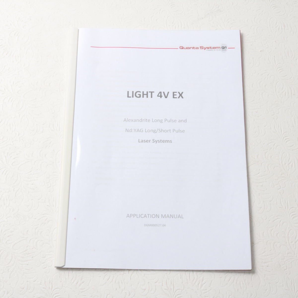 Quanta Light 4V EX Alex NdYAG Laser Application Manual DGM000527.04