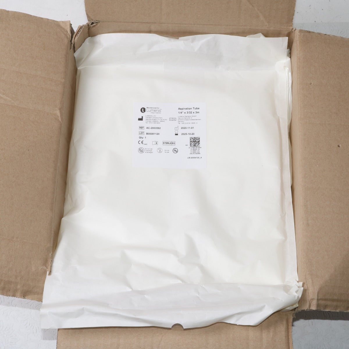 Lumenis AC-2003592 Aspiration Tube Tubing 1/4" x 2/32 x 3m BOX OF 10 TUBES