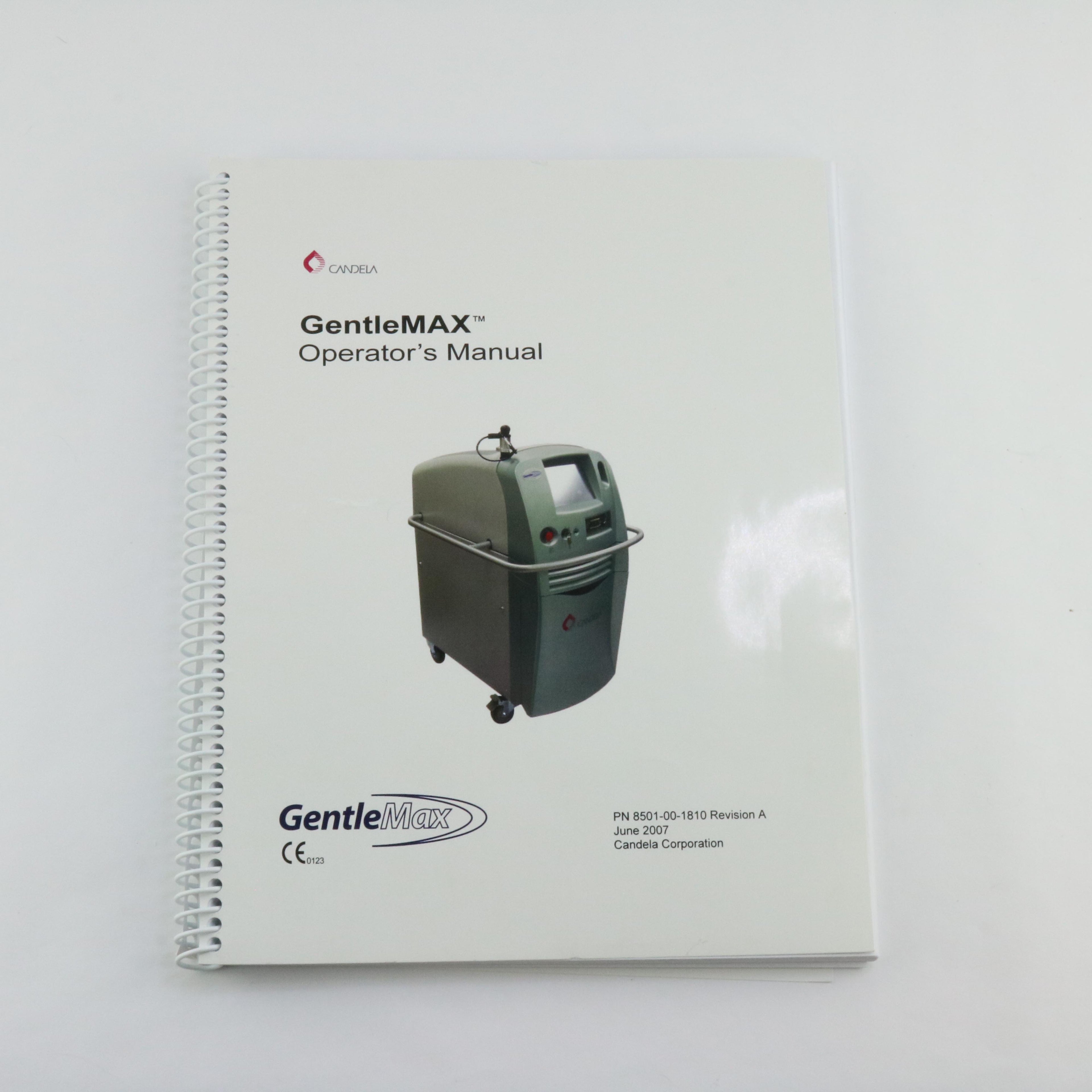2007 Candela GentleMax 8501-00-1810 Gentle Max Laser Operator Manual REV A