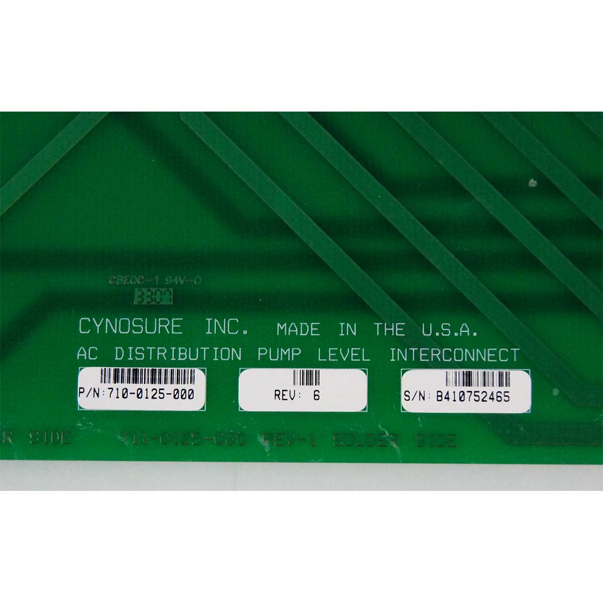 Cynosure Affirm AC Power Distribution Pump Level PCB 710-0125-000 Green Board