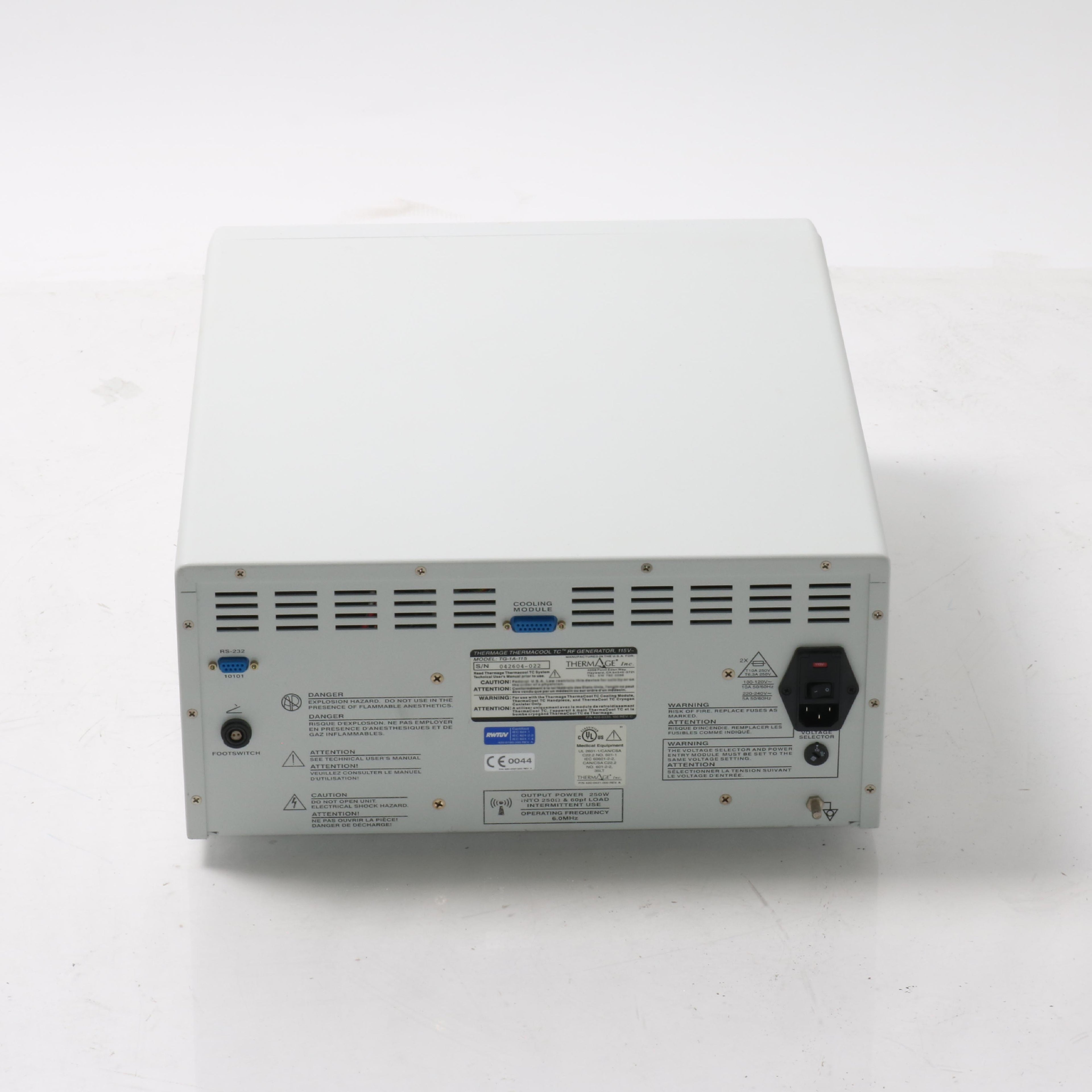 Thermage ThermaCool TC Therma Cool RF Generator TG-1A-115 ERROR P04 SOLD AS IS