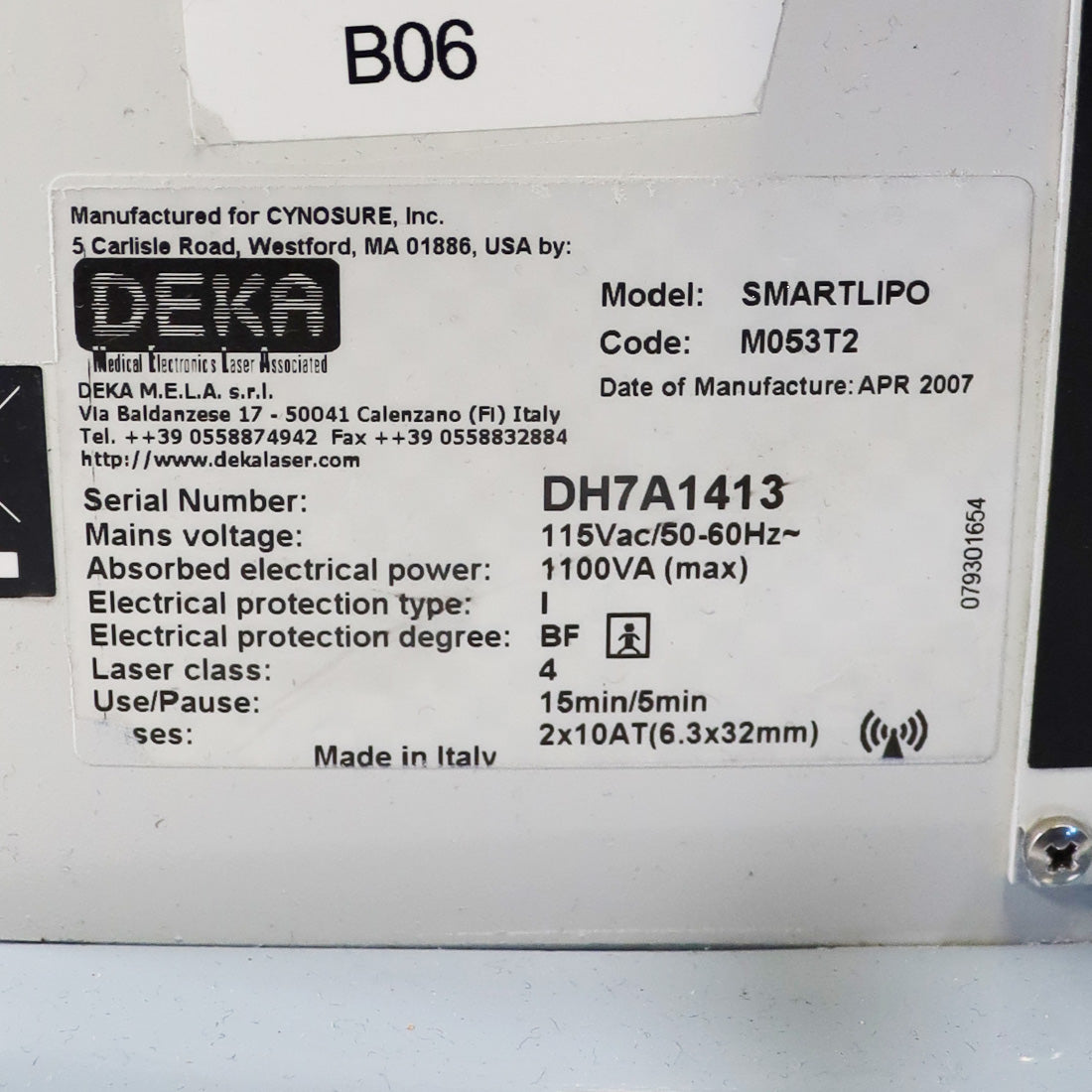 Cynosure Deka SmartLipo 6W Nd:YAG 1064nm Lipolysis Laser System NO RFID NEEDED
