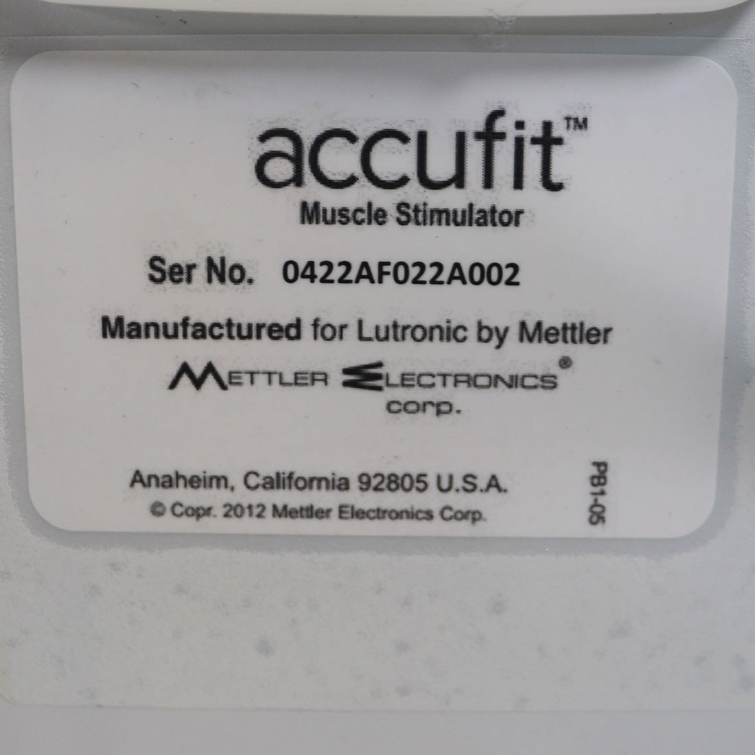 Lutronic Accufit IntelliStim Muscle Activation Stimulator System PB1-05