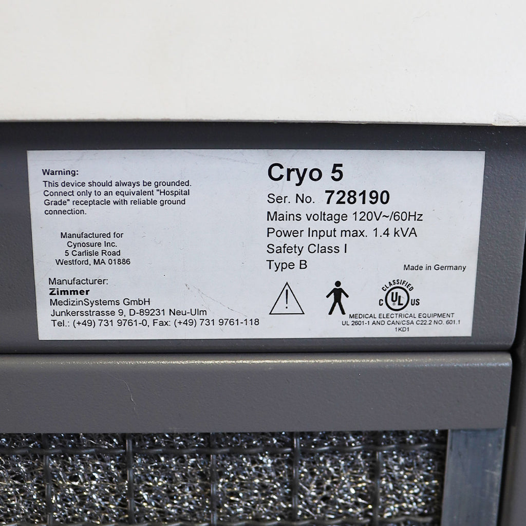 2006 Cynosure Cynergy MPX Nd YAG System With Cryo 5 Chiller Cooling System