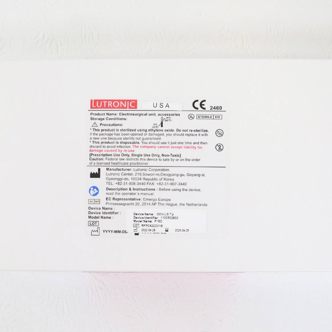 Lutronic Genius P16D Electrosurgical Microneedling Tips Exp2025 x4Pc