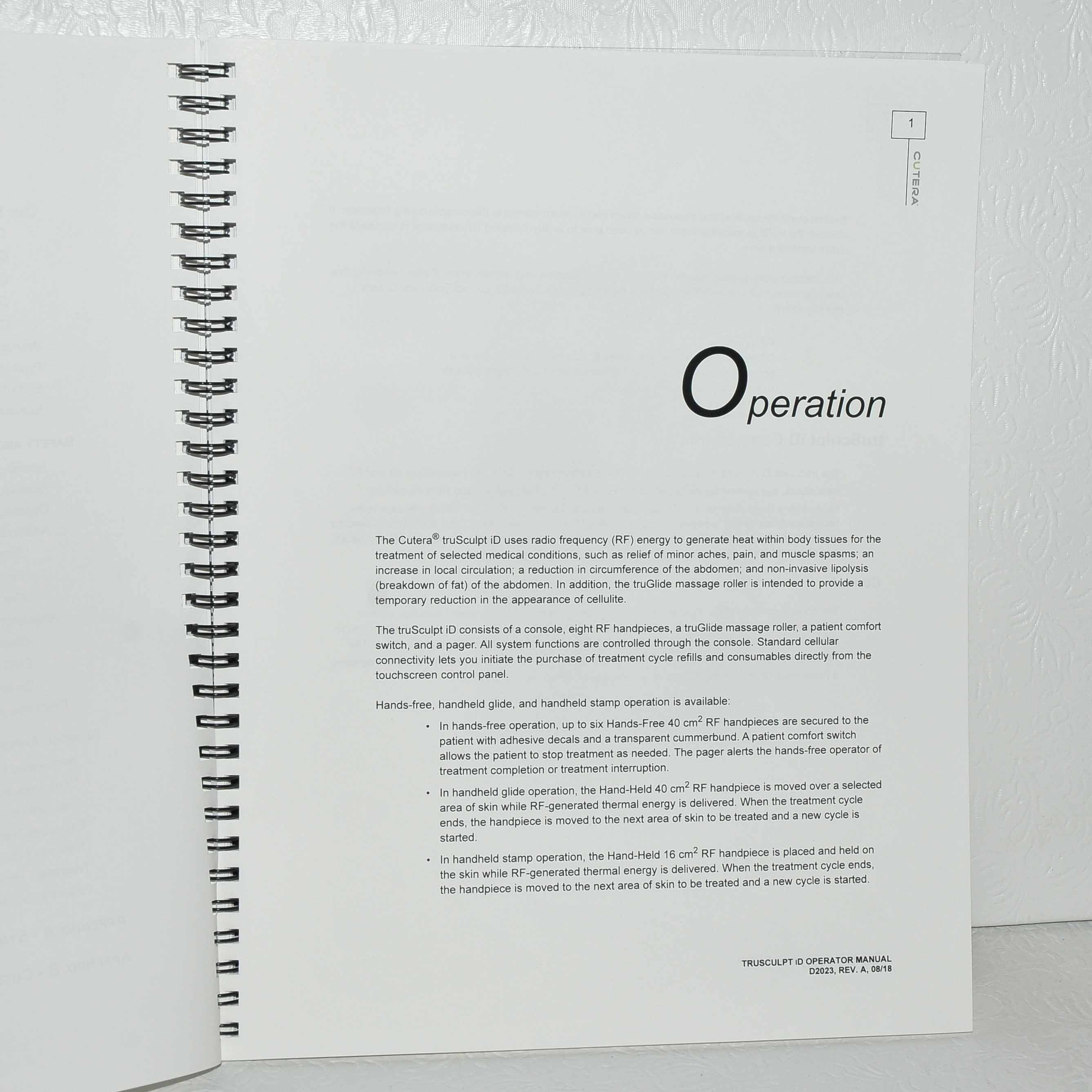 Cutera truSculpt iD Operator Manual User Training Treatment Guide Book D2023