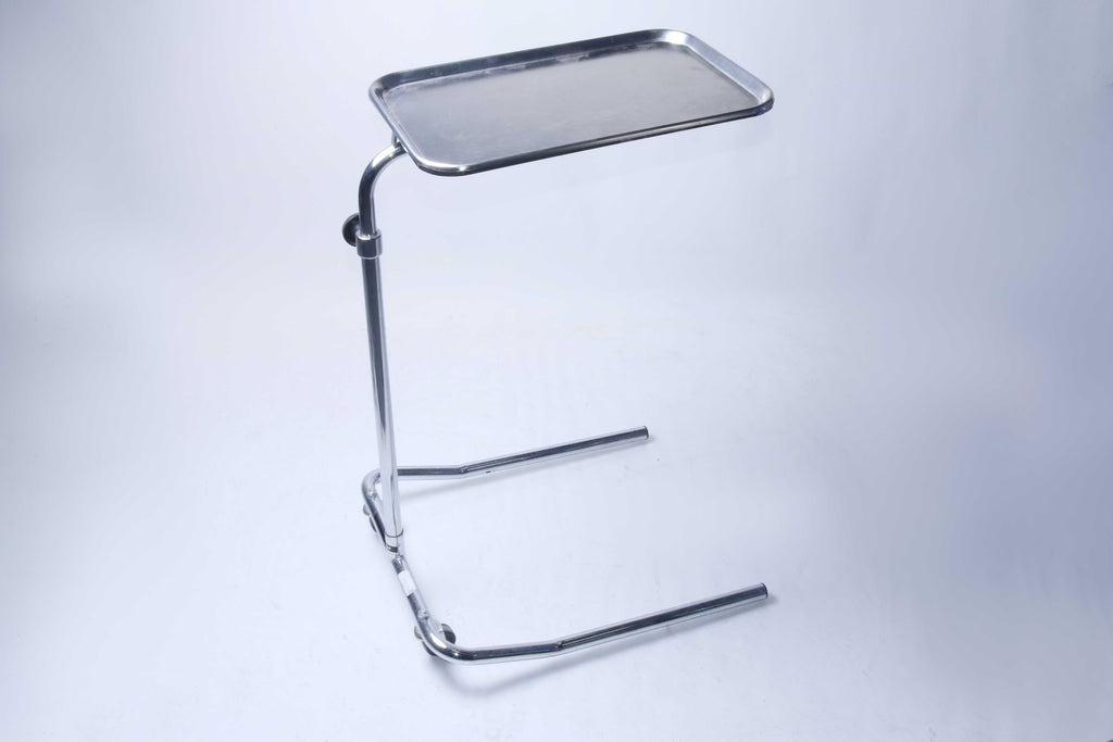 JB Call 11x17" Single Post U-Base Mayo Stand w/ Stainless Steel Instrument Tray