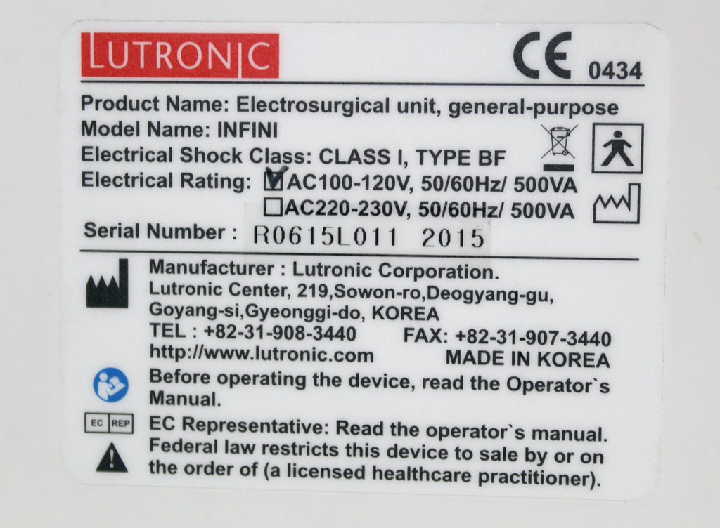 Lutronic Infini Radio Frequency Microneedling RF Micro Needling 2015