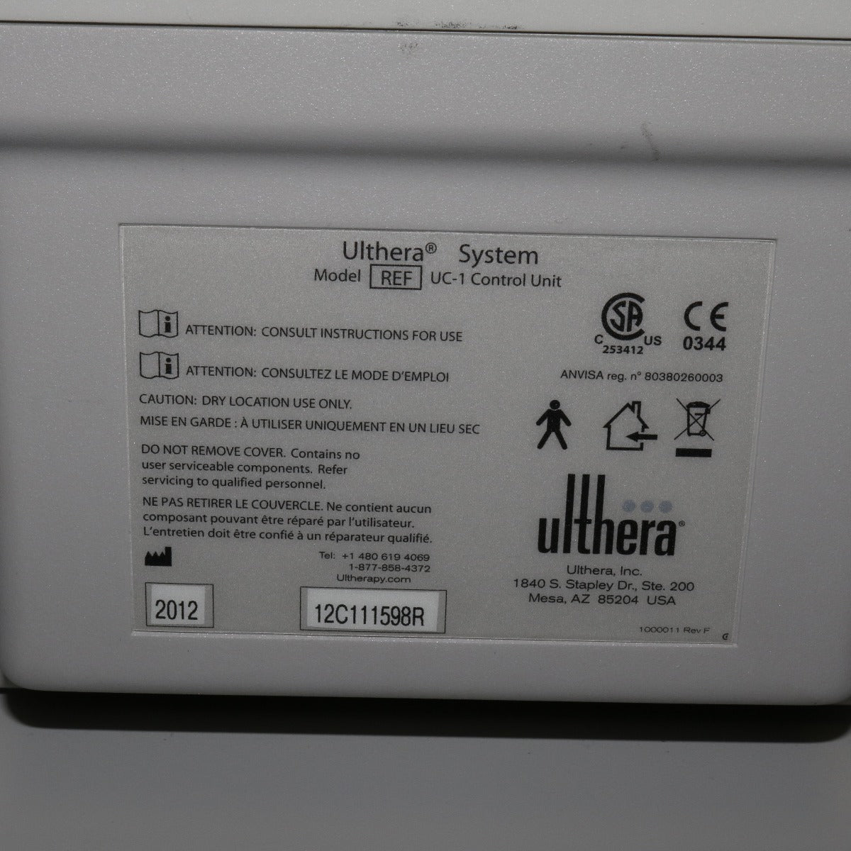 2012 Ulthera Ultherapy DeepSEE Ultrasound Skin Tightening Contouring System