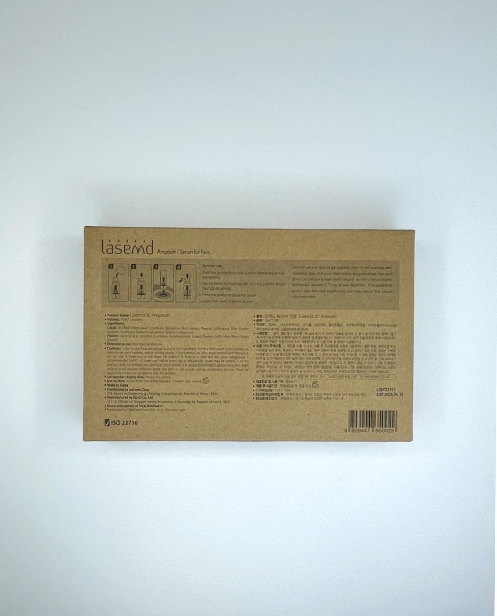 Lutronic LaseMD Lase MD VC Ampoule Vitamin-C Ascorbic Acid Face Serum EXP 2024-04-19