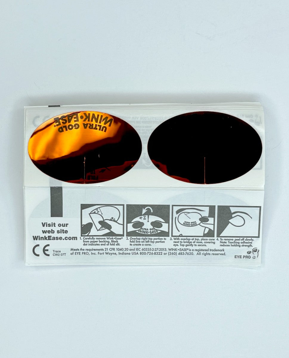 Wink Ease Eye Protection Ultra Gold Disposable Tanning Sunbed Goggles UVA Cones Sun Bed Pack 20