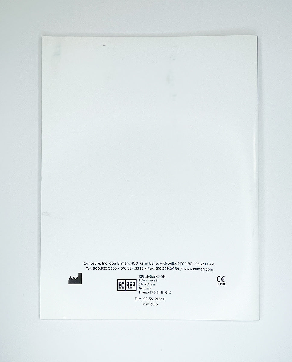 Cynosure Ellman Pelleve S5 RF Instruction Manual DIM-95-55 REV D