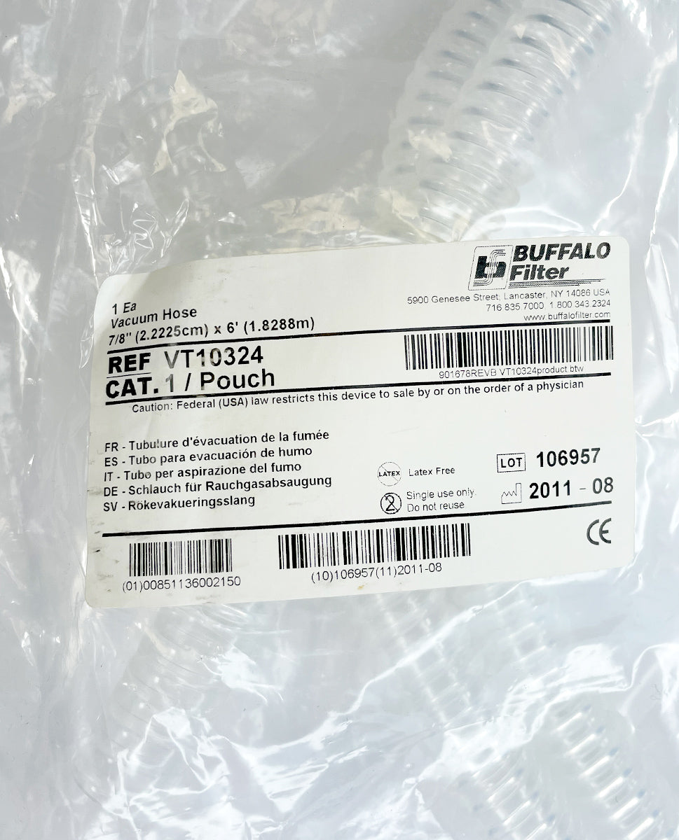 Buffalo Filter Smoke Evacuation Tubing Vacuum Hose 7/8”x 6' VT10324