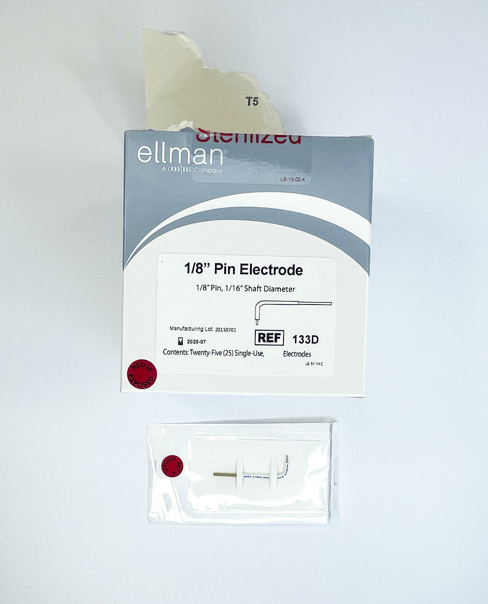 Ellman 133D Pelleve 1/8" Pin Electrodes 1/16" Shaft Diameter 16 Pack EXP 2020-07