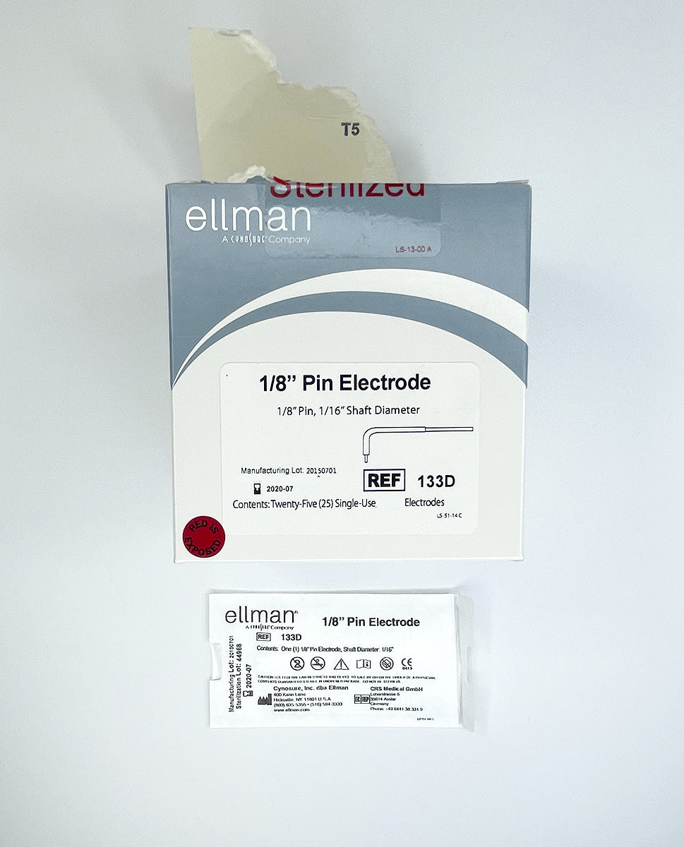 Ellman 133D Pelleve 1/8" Pin Electrodes 1/16" Shaft Diameter 16 Pack EXP 2020-07