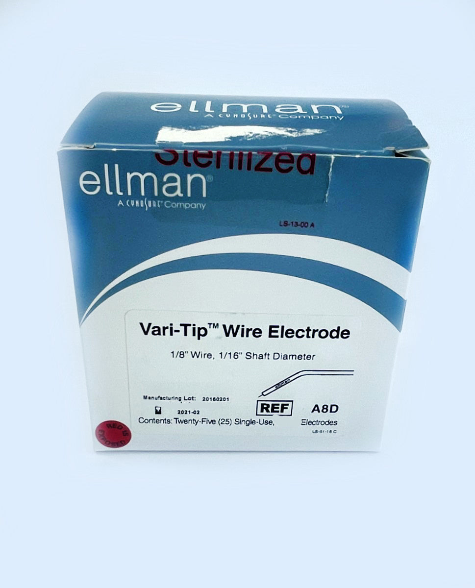 Ellman A8D Pelleve Vari-Tip Electrodes 1/8" Wire 1/16" Diameter 22 Pack EXP 2021