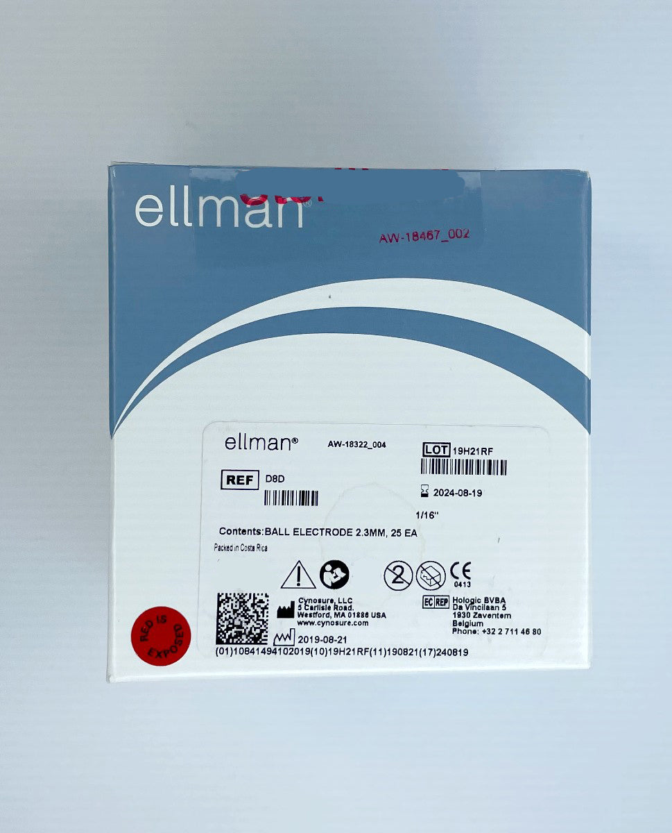 Ellman D8D Pelleve Ball Electrodes 2.3mm Ball 1/16" Sterile 25PK EXP 2024