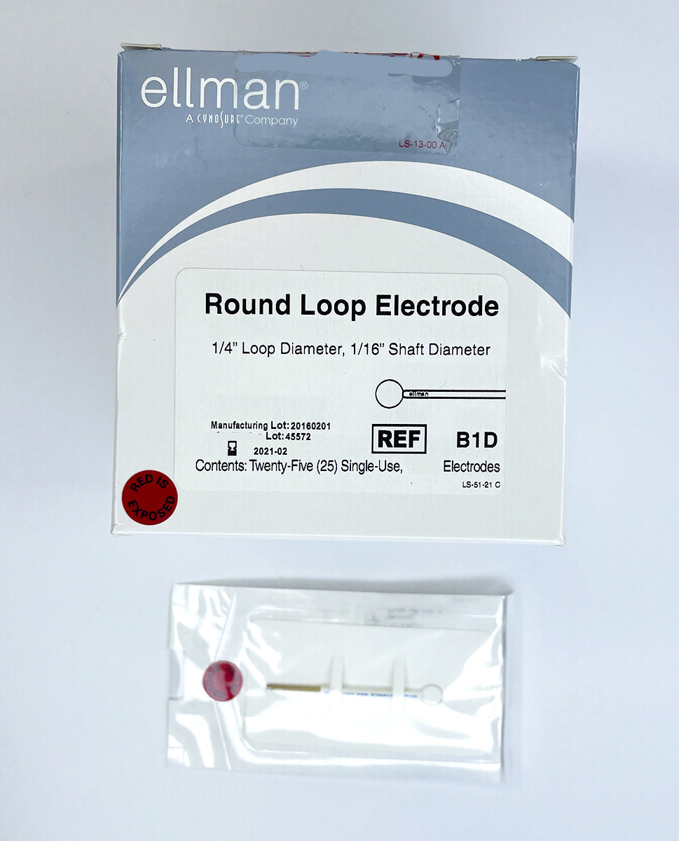 Ellman B1D Pelleve Round Loop Electrodes 1/4" 1/16" Diameter 16Pk EXP 2021-02