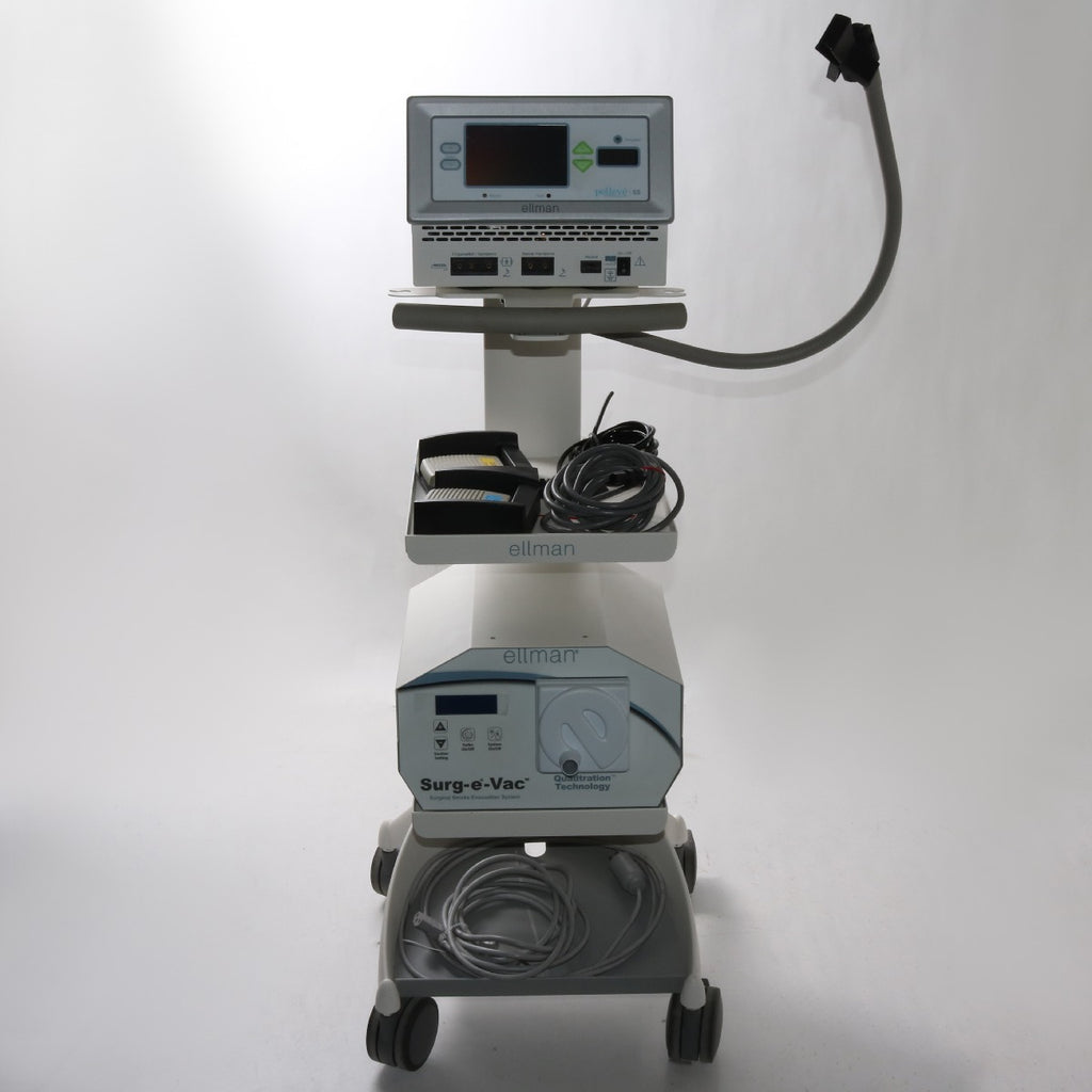 Ellman Pelleve S5 RF Generator + Surg-E-Vac Smoke Evacuator System & Cart