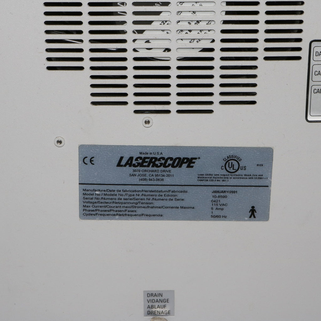 2001 LaserScope Laser System Chiller Recirculating Water Cooling Base