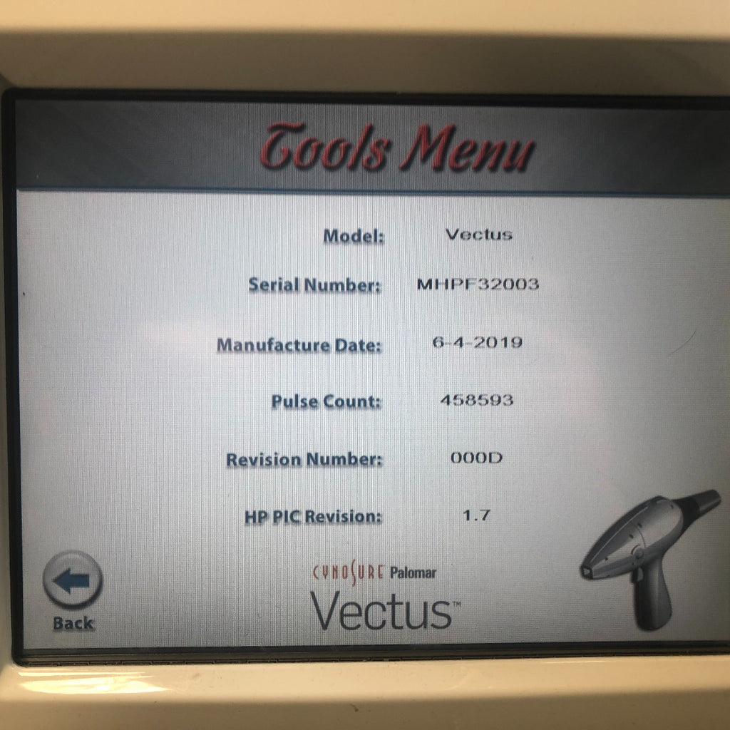 2013 Cynosure Palomar Vectus 810nm Diode Hair Removal Diode Laser System