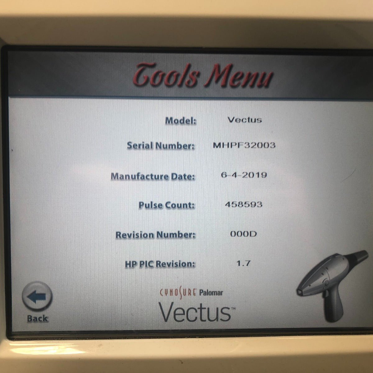 2013 Cynosure Palomar Vectus 810nm Diode Hair Removal Diode Laser System