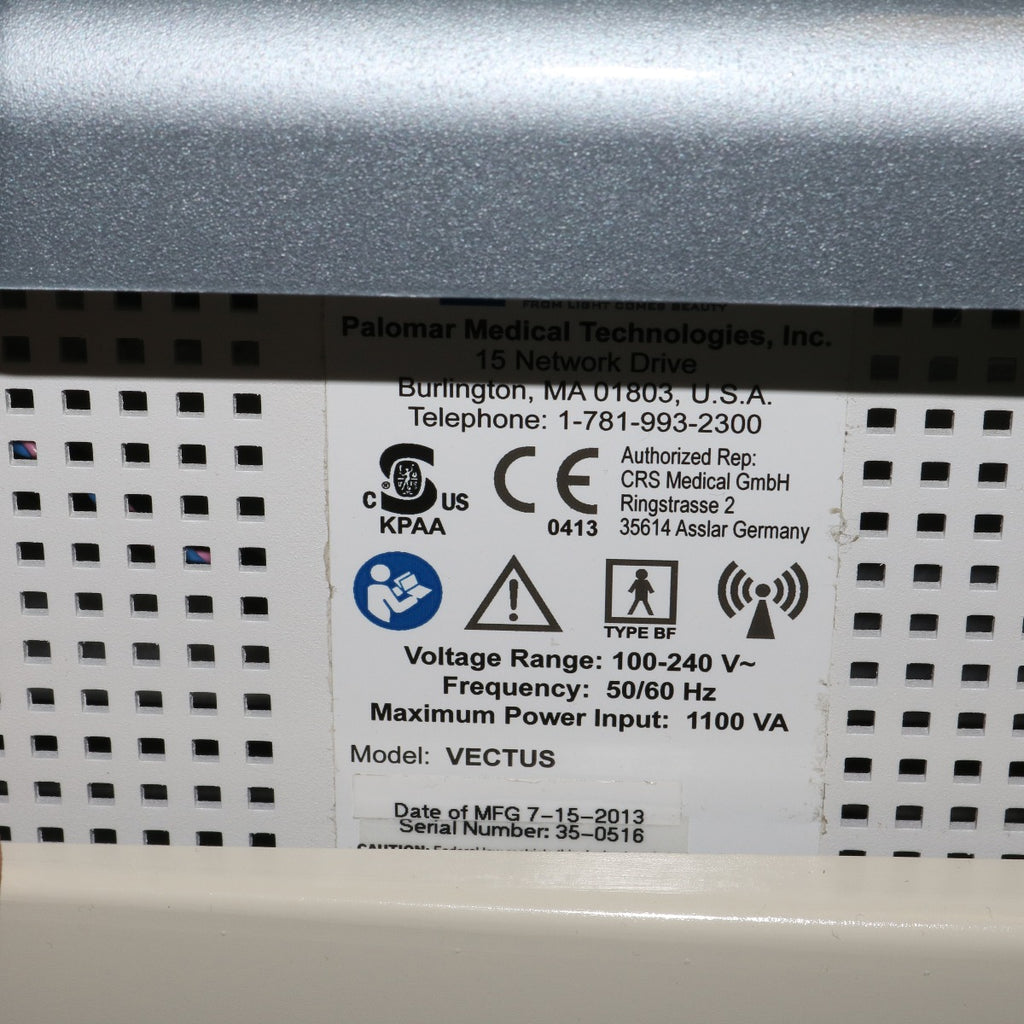 2013 Cynosure Palomar Vectus 810nm Diode Hair Removal Diode Laser System
