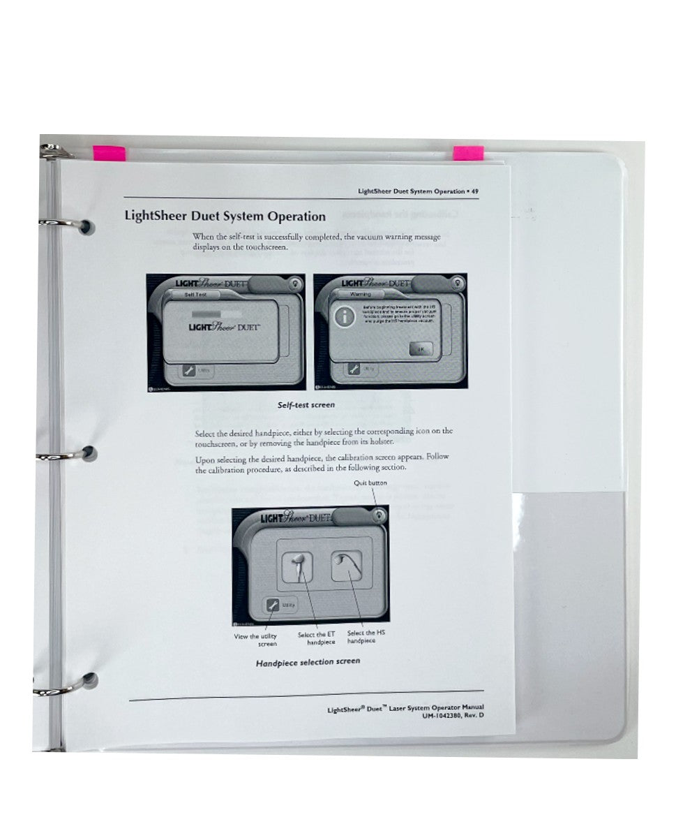 Lumenis LightSheer Duet Diode Laser System OPERATOR MANUAL