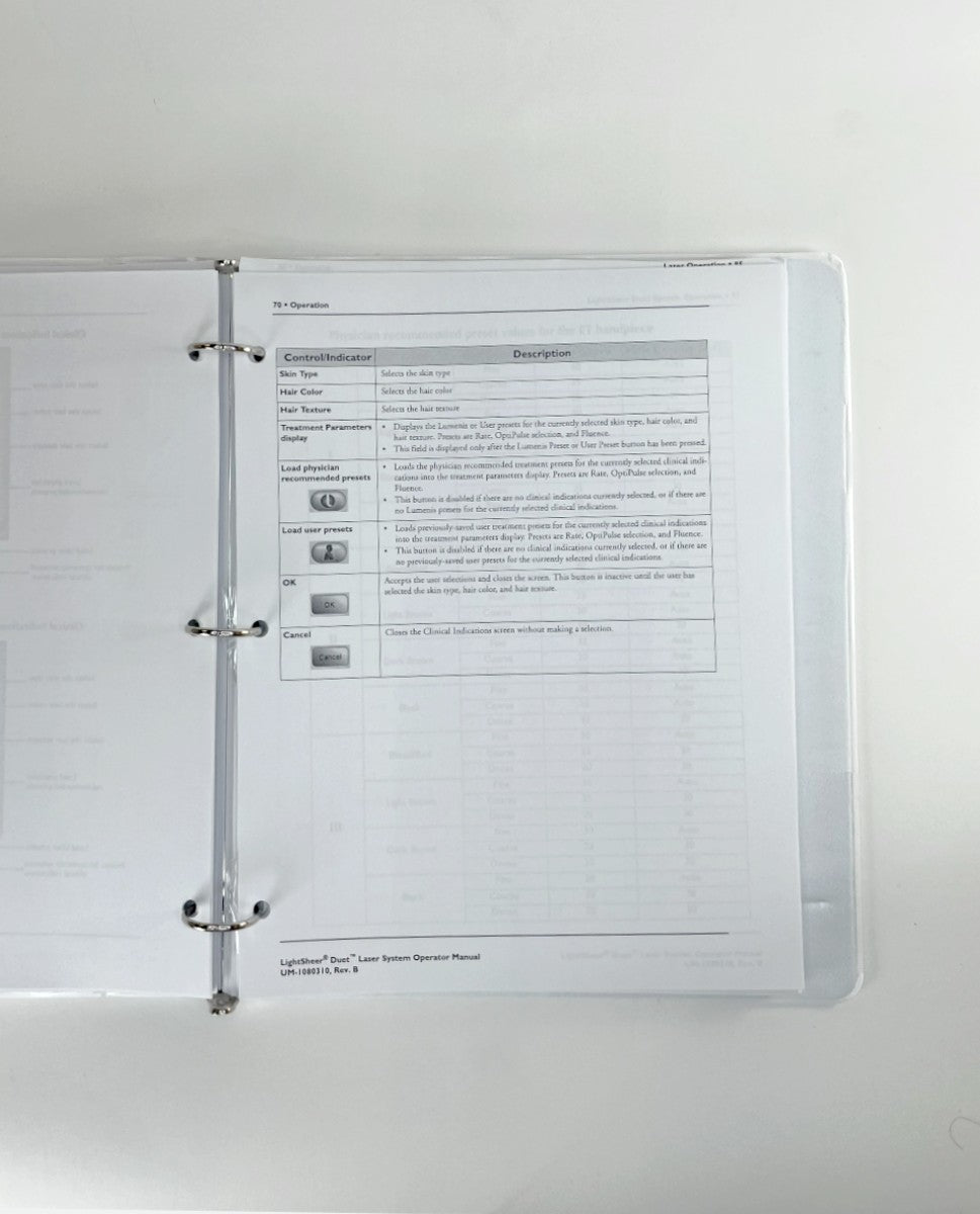 LUMENIS LightSheer Duet Diode Laser System Operator Manual 01