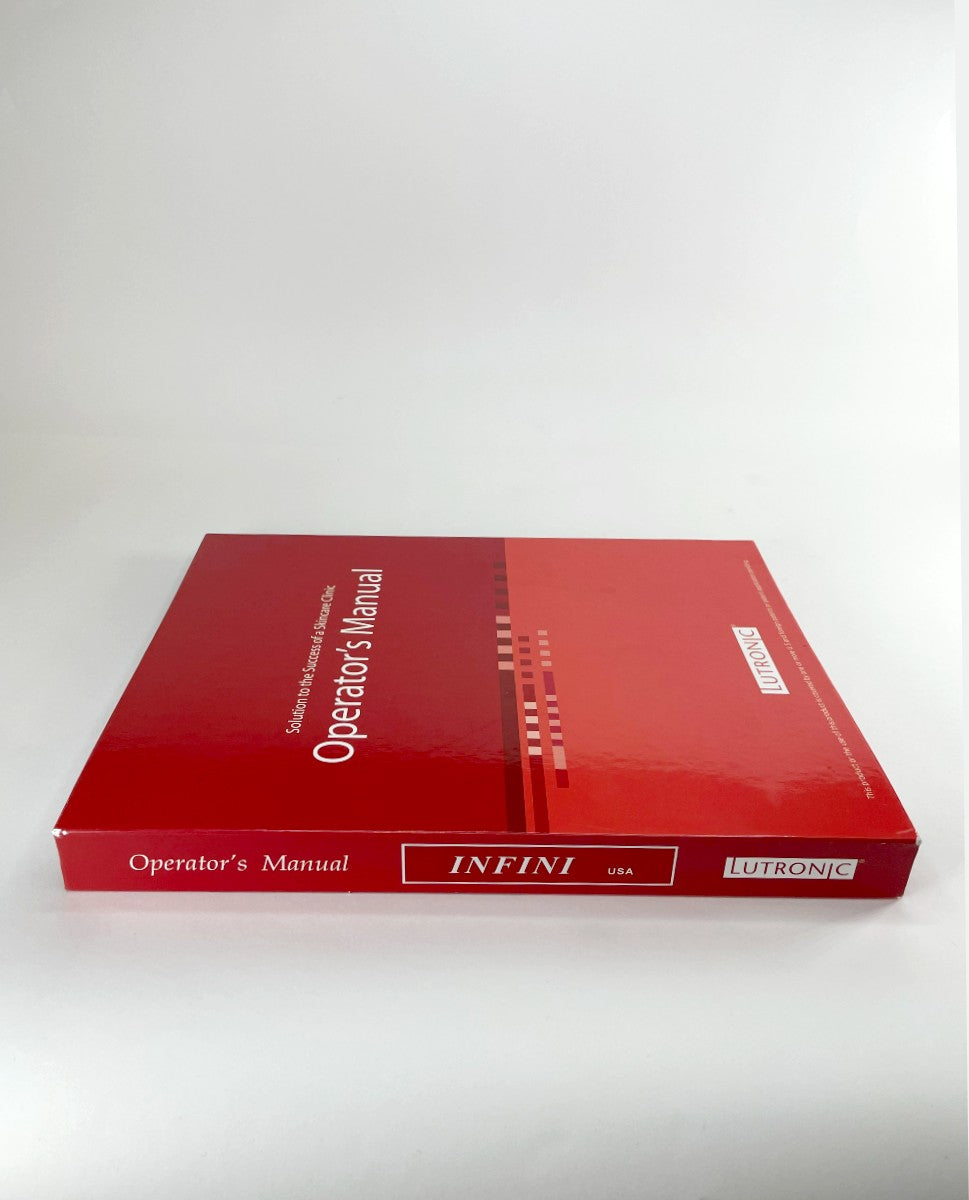Lutronic Infini RadioFrequency RF Operators Manual User Clinic Handbook Guide