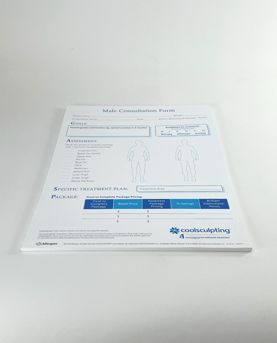 CoolSculpting Male Consultation Form Block 22 pgs