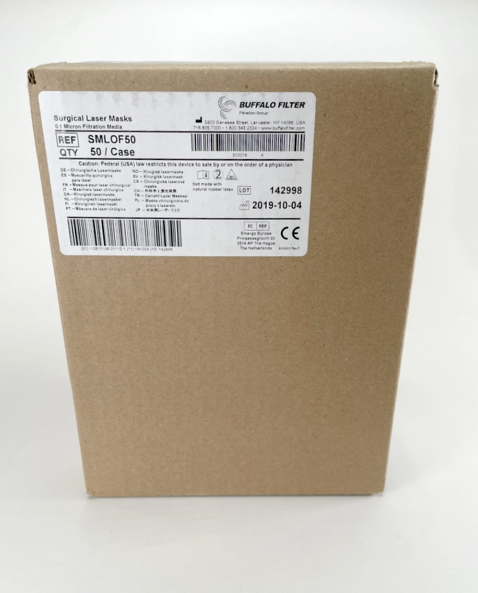 Surgical Laser Masks Micron Filtration Media SMLOF50 EXP 2019_ 50 Qty