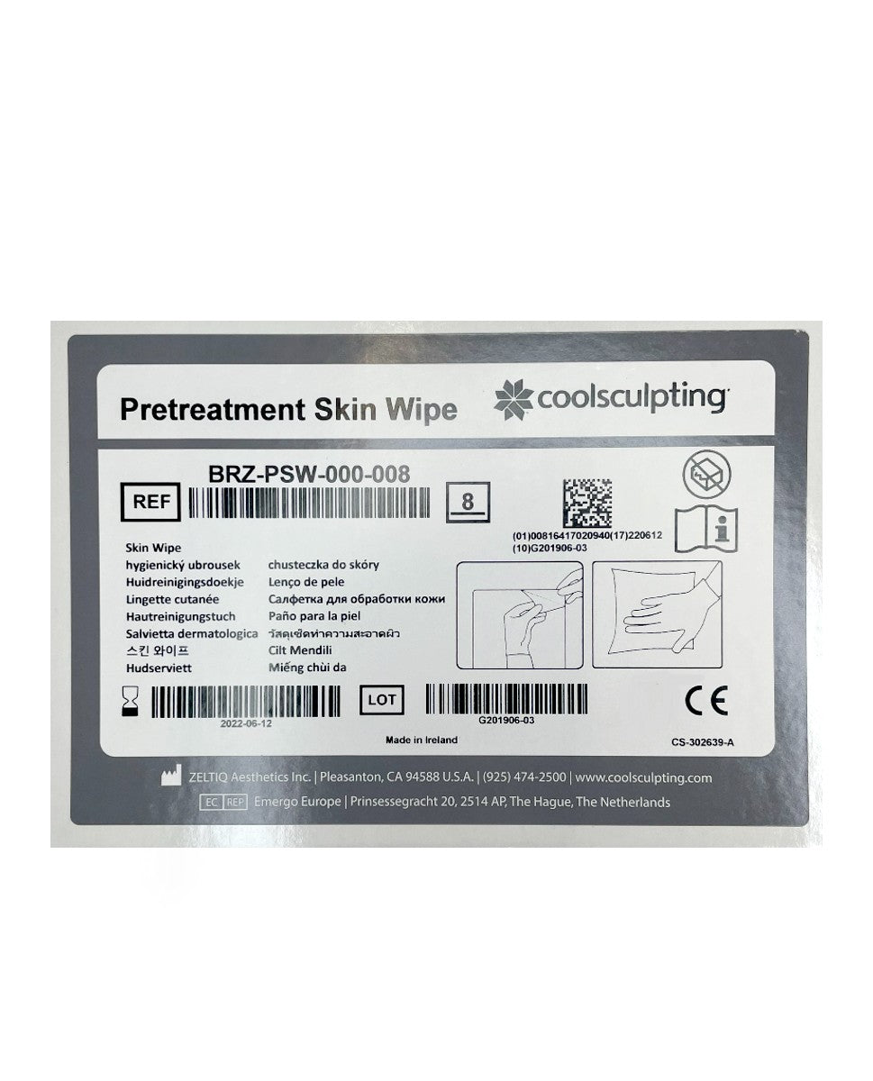 ZELTIQ CoolSculpting Pretreatment Skin Wipe BRZ-PSW-000-008 x8Pc LOT: 06/22
