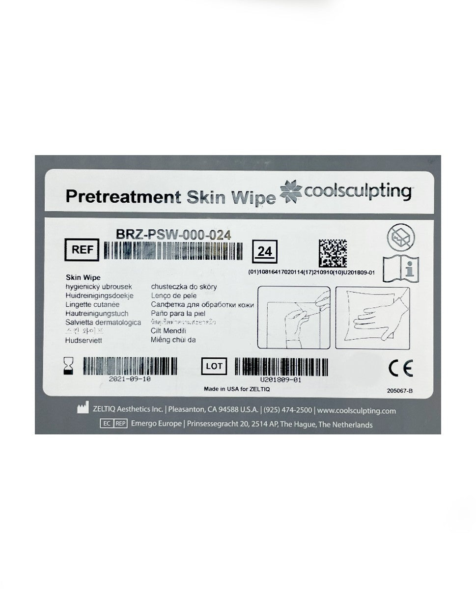 ZELTIQ Pretreatment Skin Wipe coolsculpting BRZ-PSW-000-024 EXP 2021