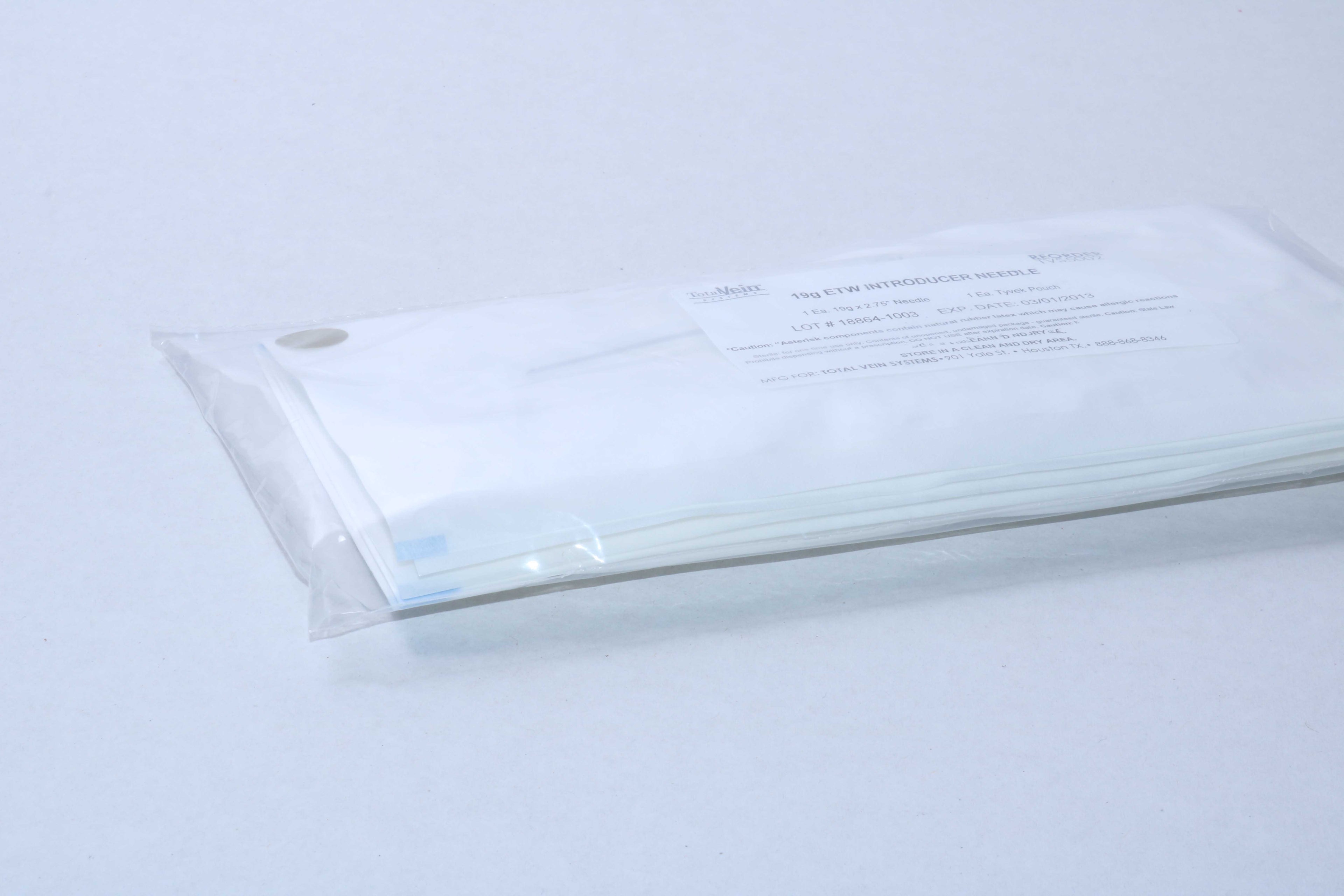 Total Vein Systems 19G 2.75" ETW Introducer Needle TVS5002 EXP 2013 (5 PACK)