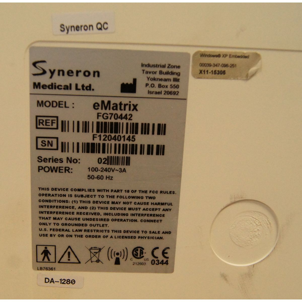 Syneron eMatrix Skin Rejuvenation Wrinkles Sublime RF Missing Parts AS-IS