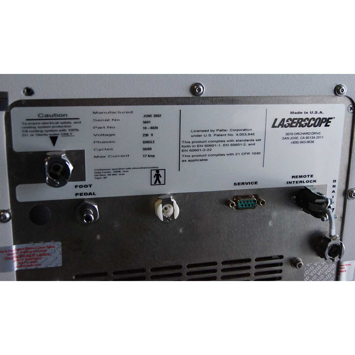 Laserscope Lyra Nd Yag Hair Removal Skin Rejuvenation Vascular Lesion Laser 2002