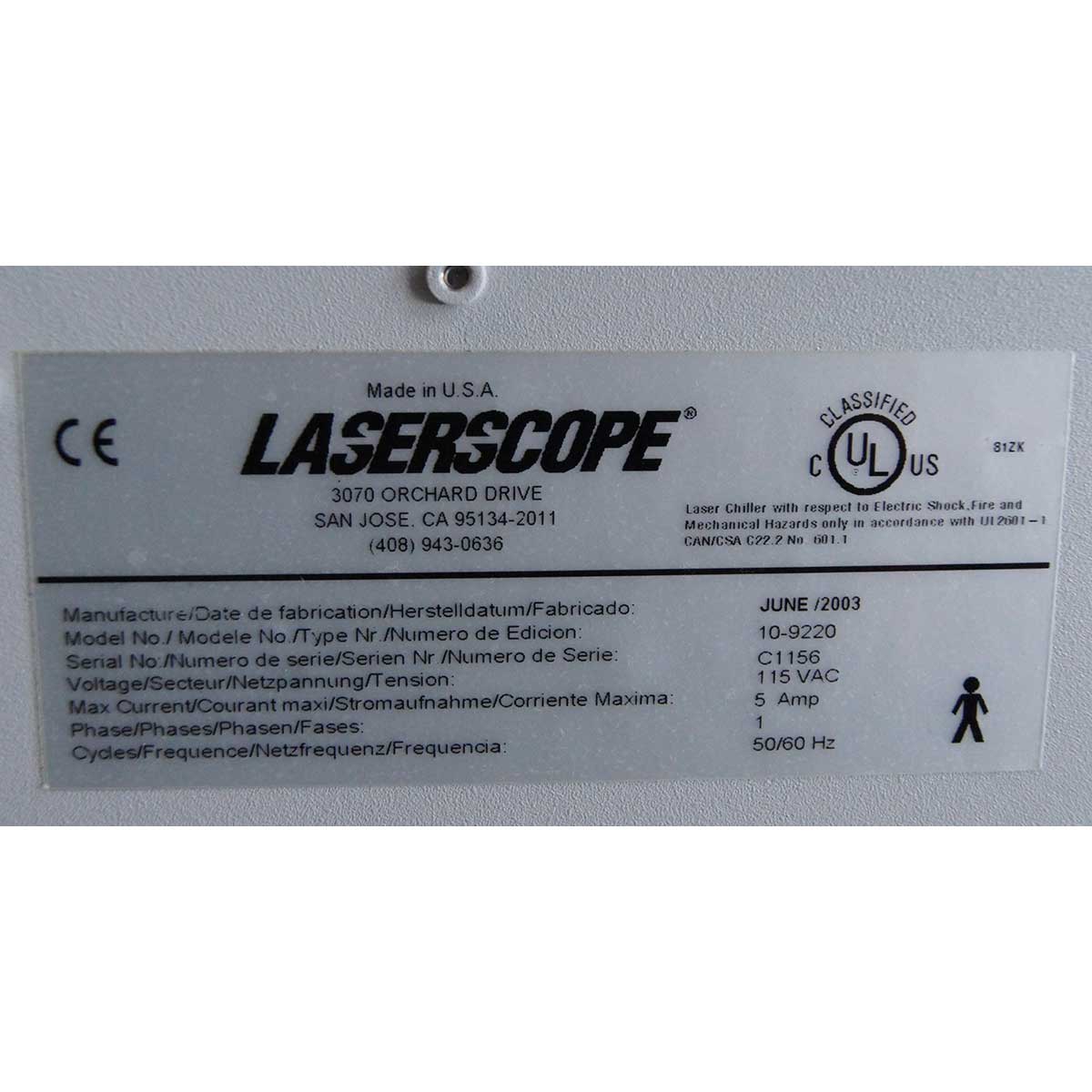 Laserscope Lyra Nd Yag Hair Removal Skin Rejuvenation Vascular Lesion Laser 2002