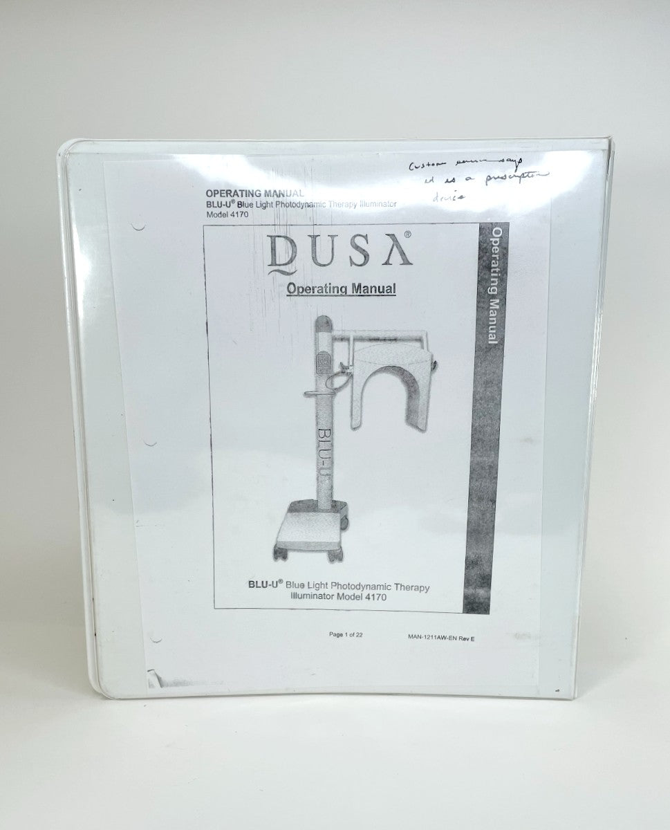 DUSA OPERATING MANUAL BLUE LIGHT PHOTODYNAMIC THERAPY ILLUMINATOR