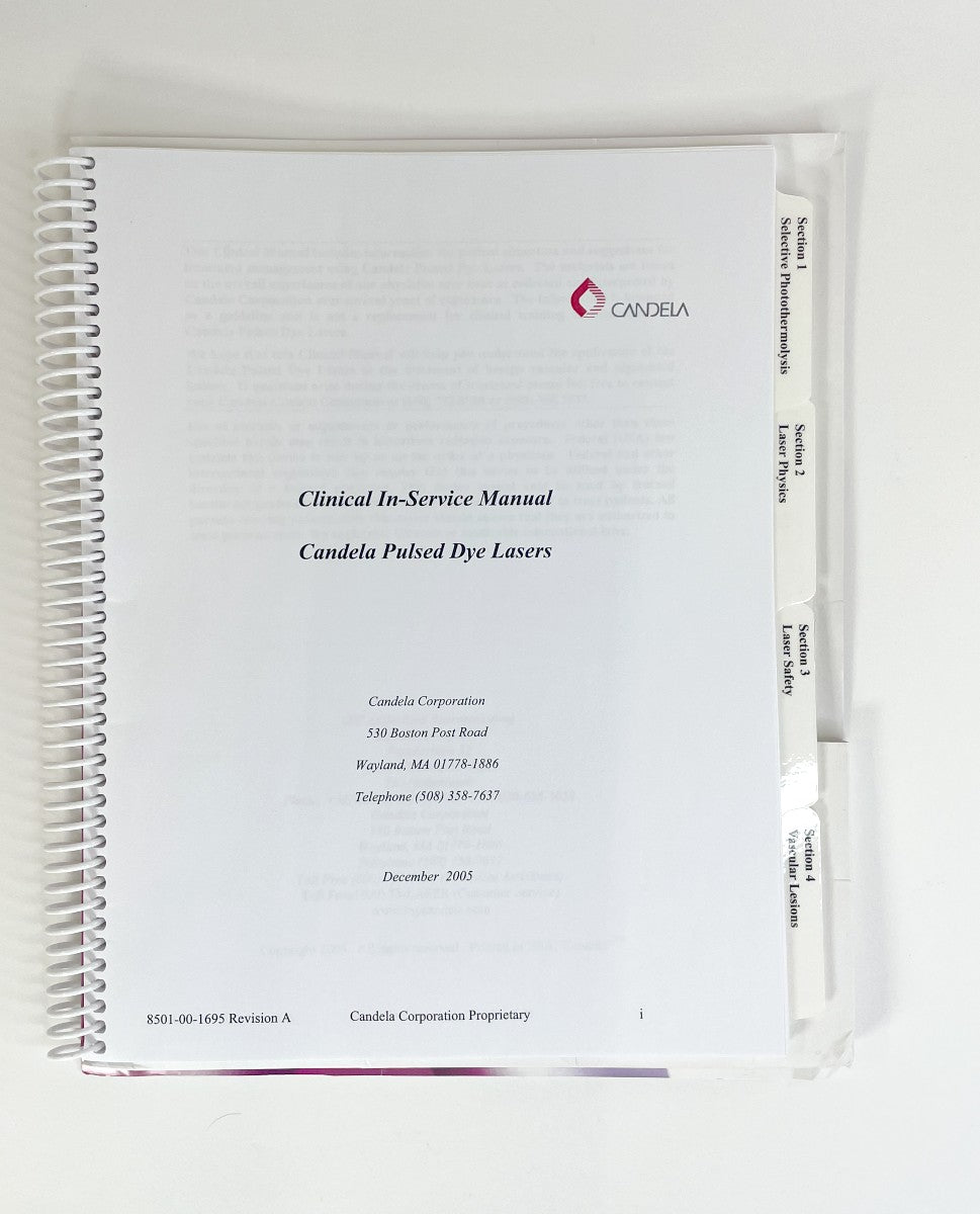 Clinical in-service manual CANDELA pulsed dye lasers