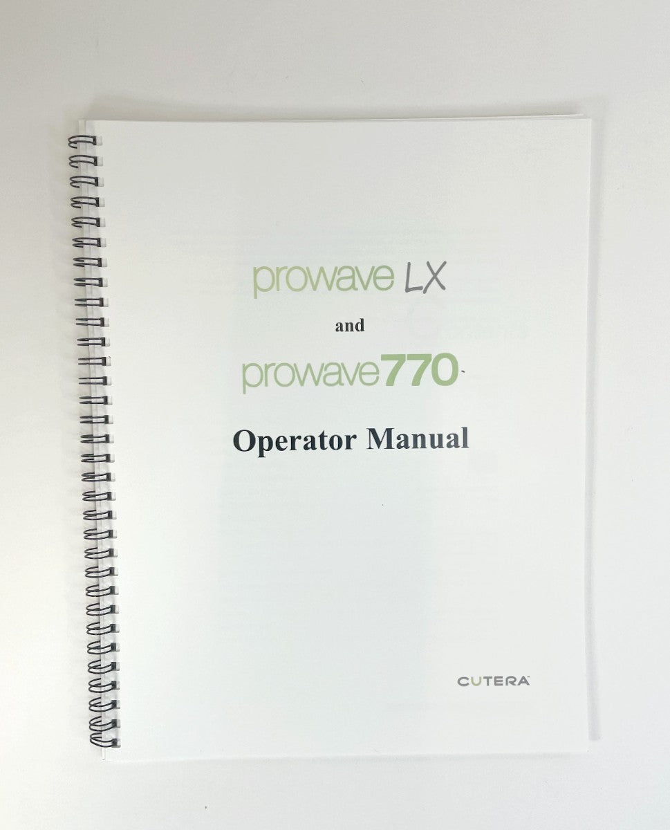 CUTERA prowave LX and prowave770 Operator Manual D0277 EXP 2017