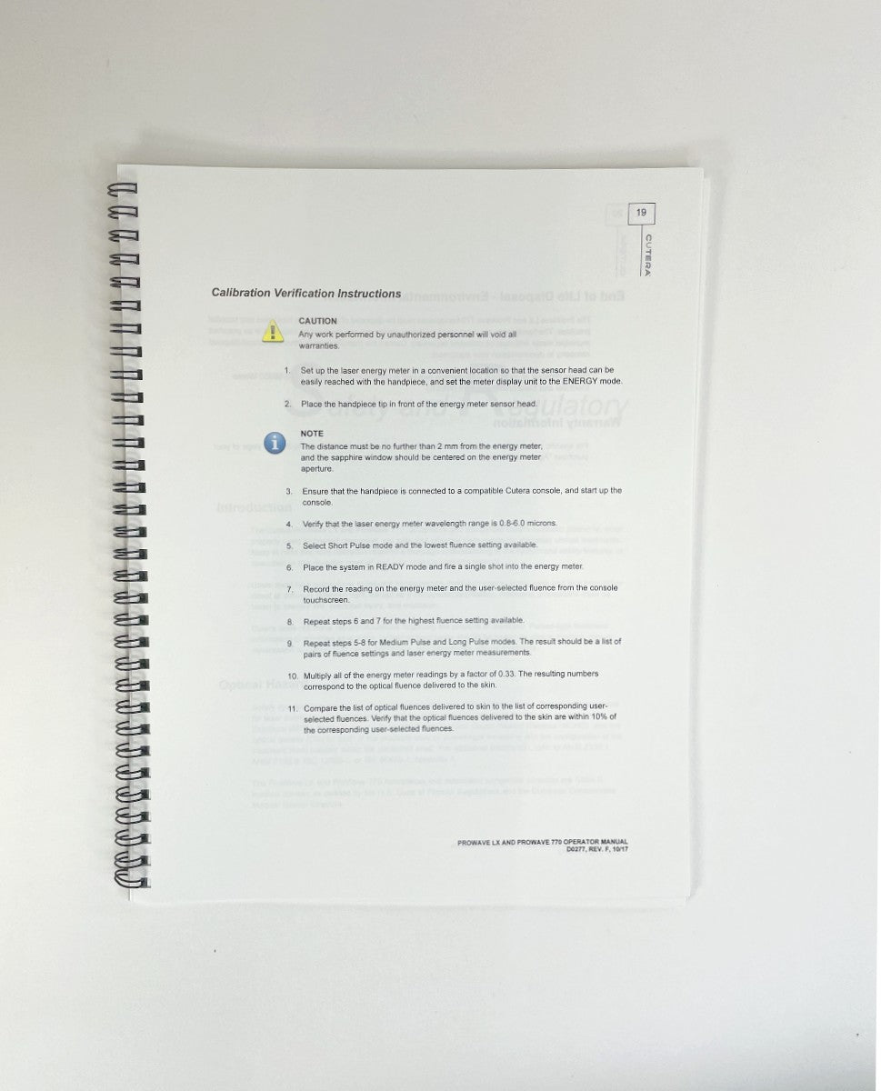 CUTERA prowave LX and prowave770 Operator Manual D0277 EXP 2017
