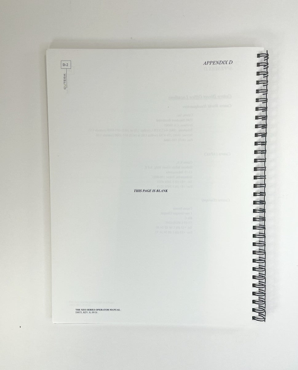 CUTERA Operator Manual Xeo Series D0075 EXP 2016