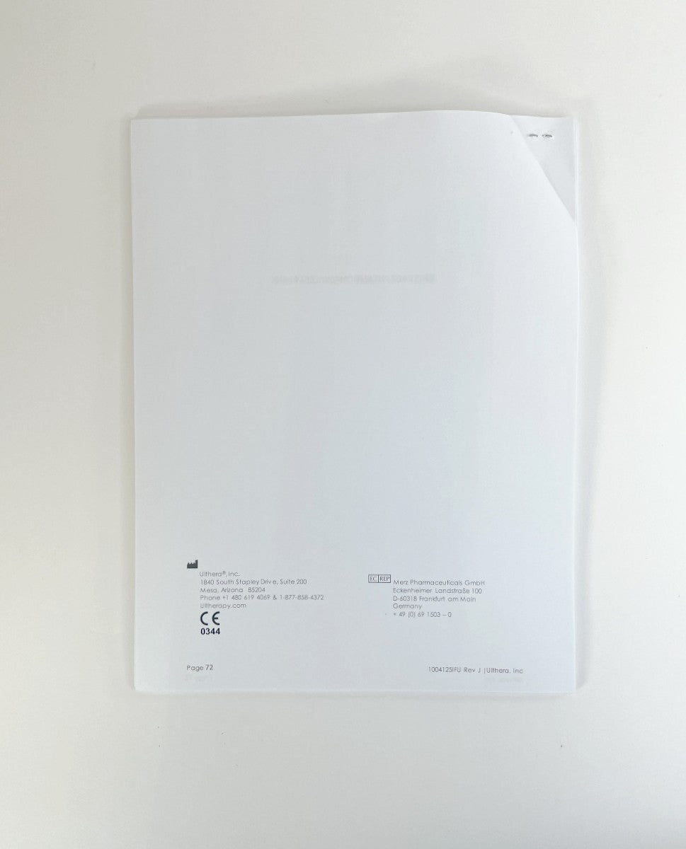 ULTHERA Inc Handbook of Merz Pharmaceuticals 1004125IFU Rev. J