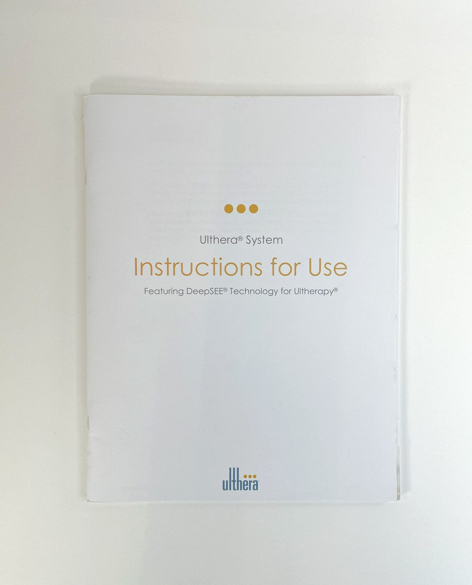 ULTHERA Inc Handbook of Merz Pharmaceuticals Manuals 1002539IFU Rev B