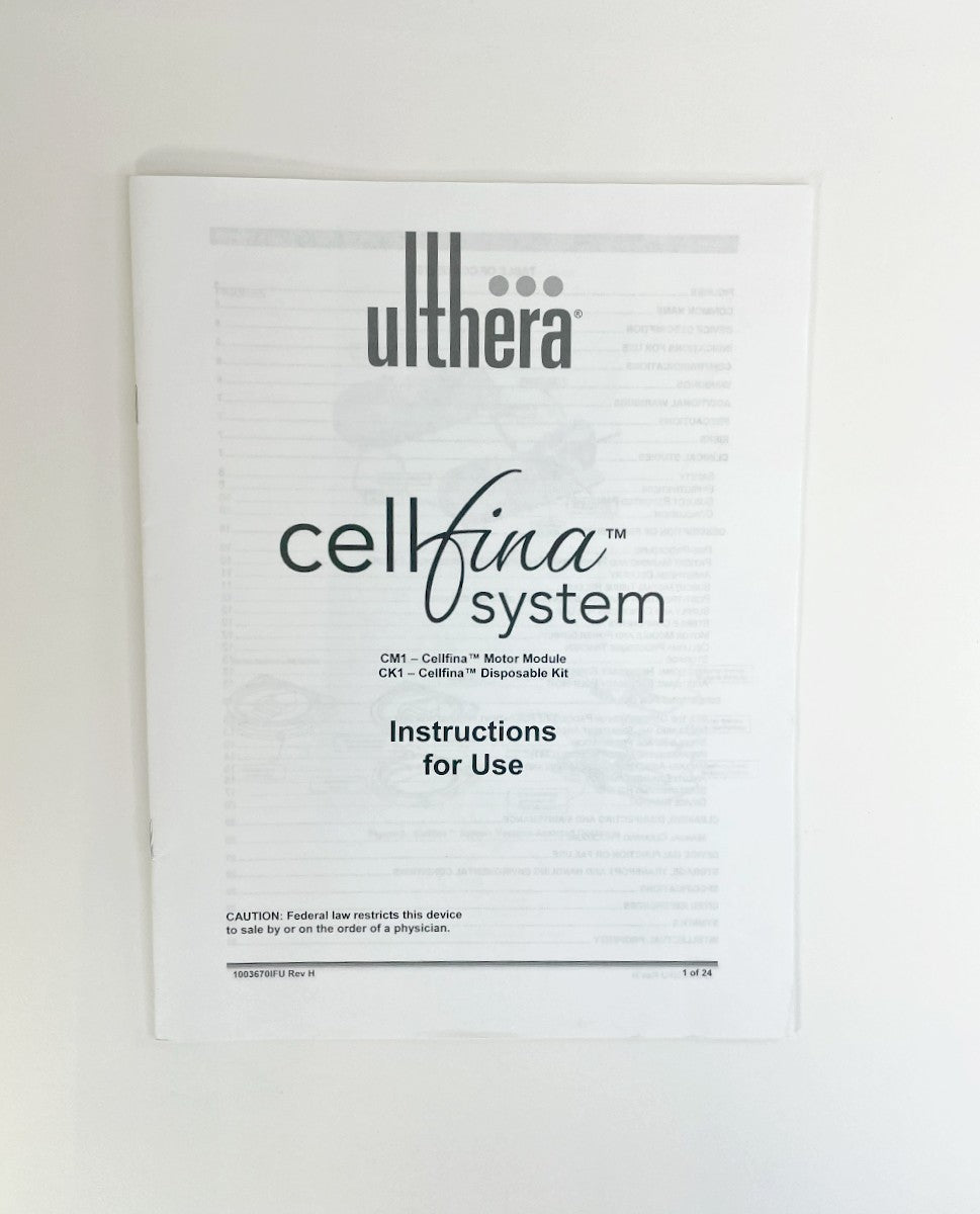 Ulthera CellFina System Motor Module & Disposable Kit Instrucions For Use