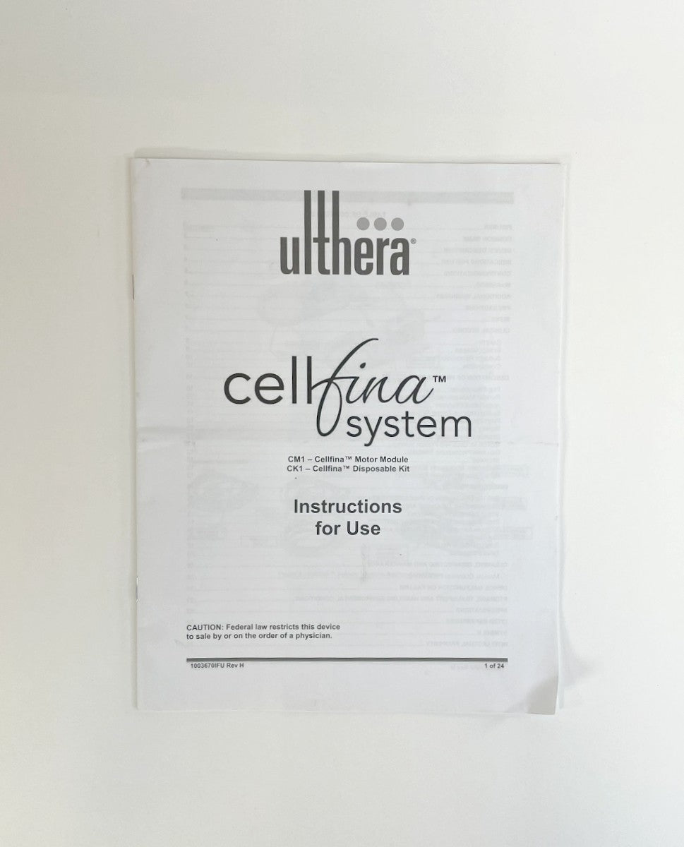 Ulthera CellFina System Instrucions For Use