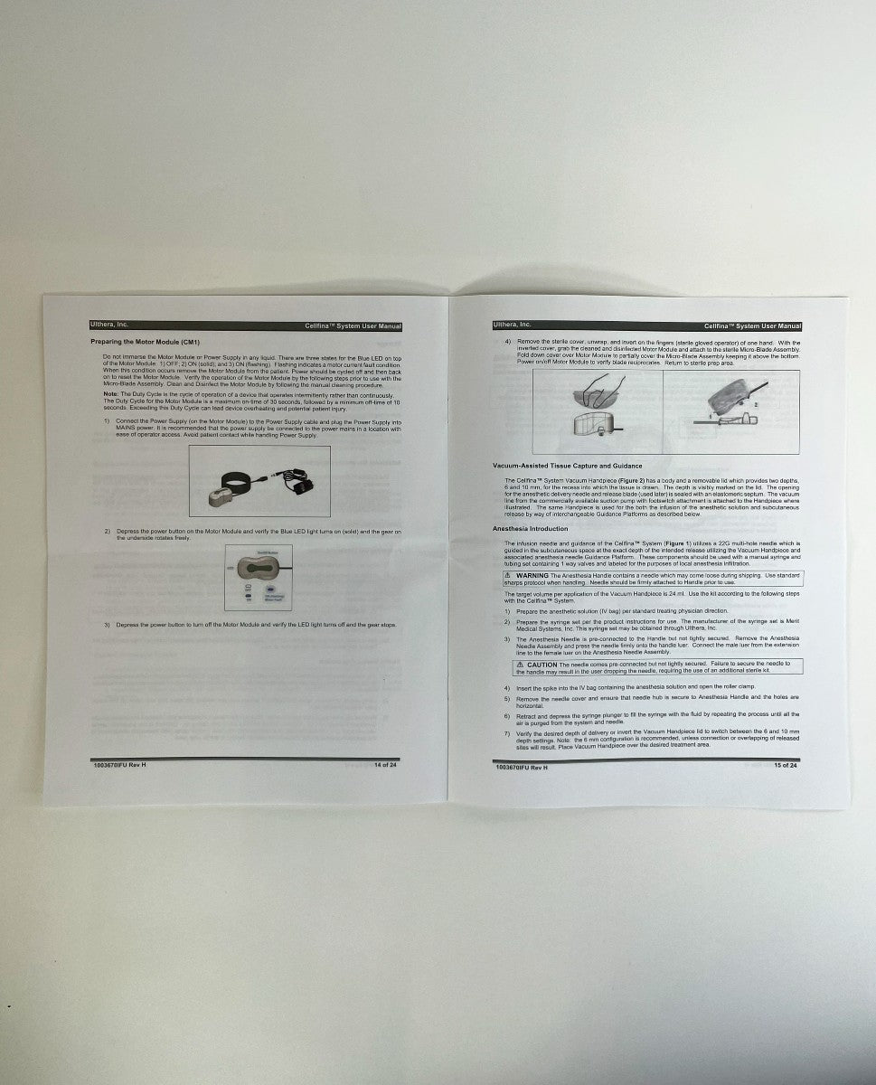 Ulthera CellFina System Instrucions For Use