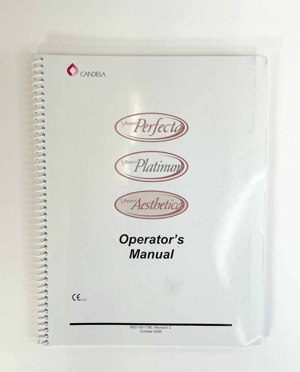 CANDELA Vbeam Perfecta, Platinum, Aesthetica Operator´s Manual 8501-00-1780, Revision C, October 2006